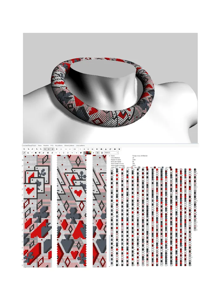 PDF Bead Crochet Pattern , Pattern for Necklace and Bracelet bead crochet