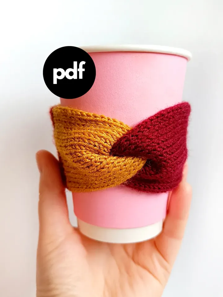 Gryffindor Coffee cup holder knitting pattern