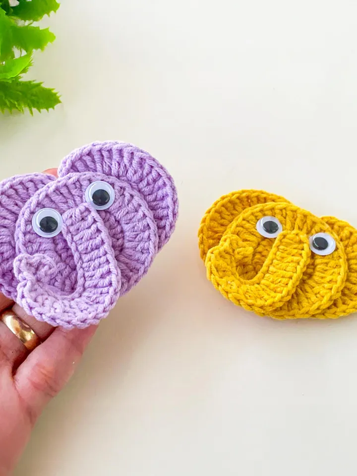 Cute Crochet Elephant Applique Pattern PDF, DIY Animal Motif, Amigurumi Elephant Patch, Handmade Decoration, Instant Download