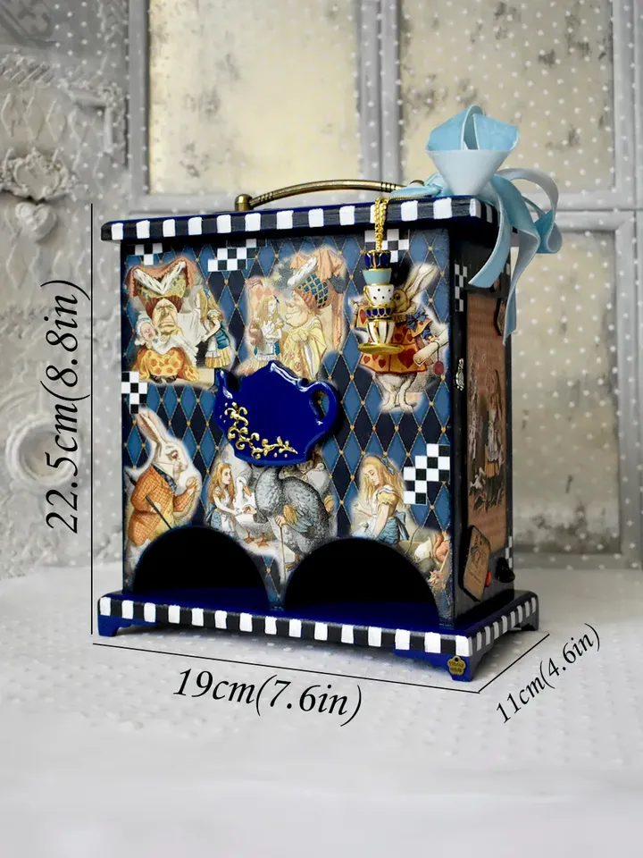 ALICE Dark blue tea house for storing disposable tea bags
