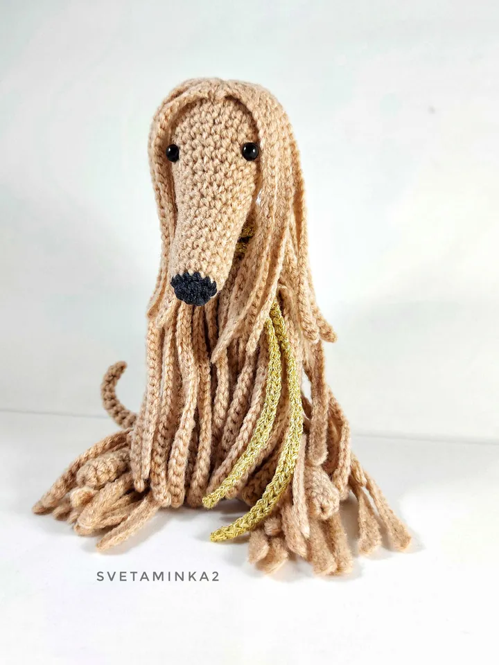 Afghan Hound Crochet Pattern Amigurumi Dog. Digital Download. PDF.