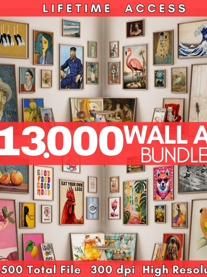 213000 Printable Wall Art Bundle Maximalist Aesthetic Gallery Set Eclectic Posters Trendy Home Decor Instant Digital Download Gift Poster