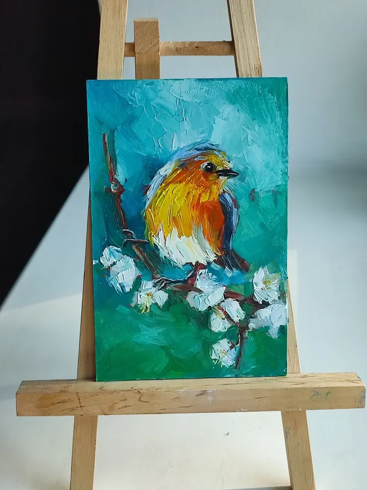 oil painting artistic Bird paintings 10 x15