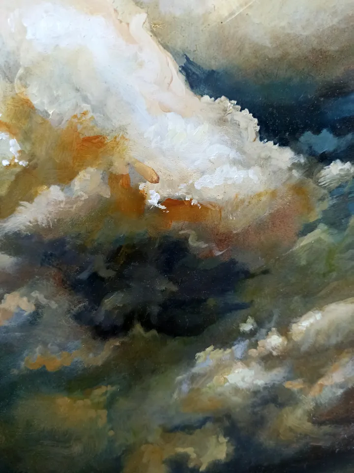 «Before The Storm», landscape, oil painting, approx.12x12"