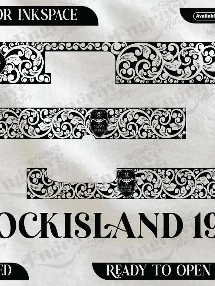 Rockisland 1911 Scroll & Raider Nation Design,lasercut,laserengraving,fiberlaser,engravingfiles