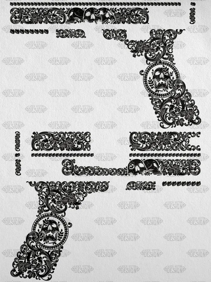 VECTOR DESIGN Glock 19 gen 4 Skulls and scrolls