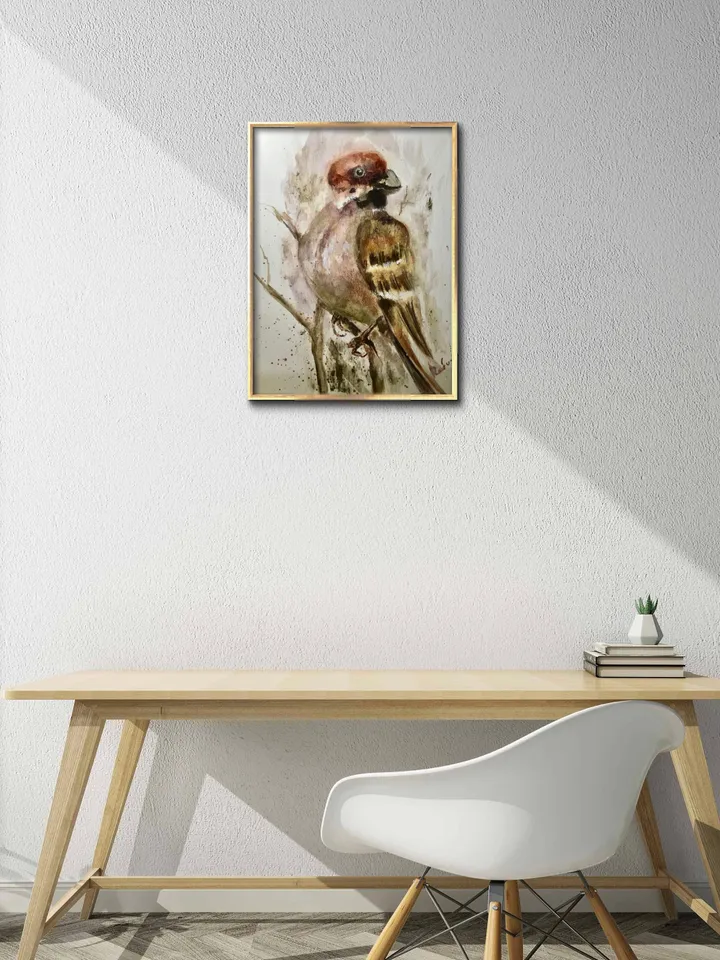 Bulfinch bird original watercolour painting,unique handmade gift,home decoration,birds painting,small paintings wall decoration.