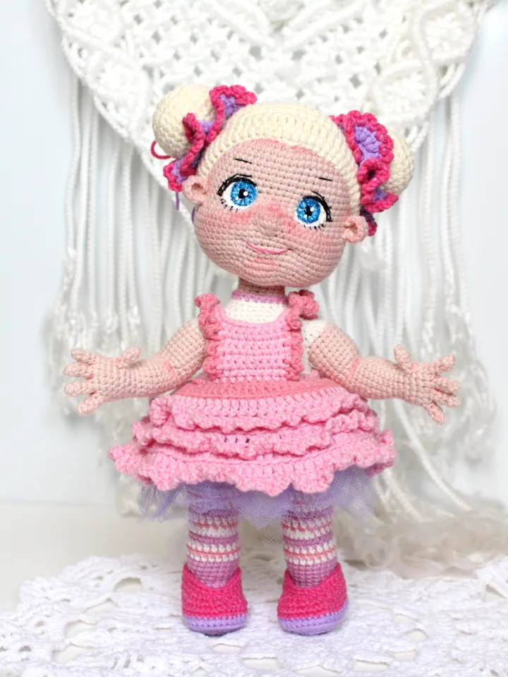 Crochet doll pattern PDF in English Amigurumi stuffed baby doll