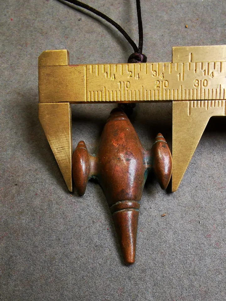 Gandhanra Acient Shankha(Divine Conch) Badge,Tibetan Buddhist Protective Amulet Pendant,Made of Brass