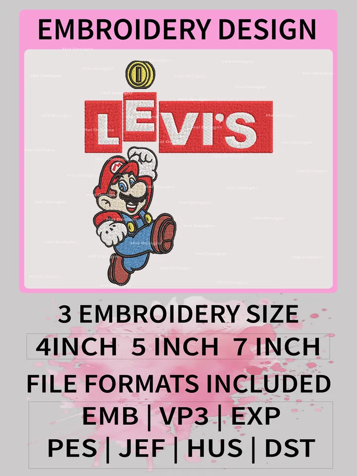 Levi’s Mario Embroidery Files – Super Mario x Levi’s Machine Embroidery Designs 👖🍄🎮