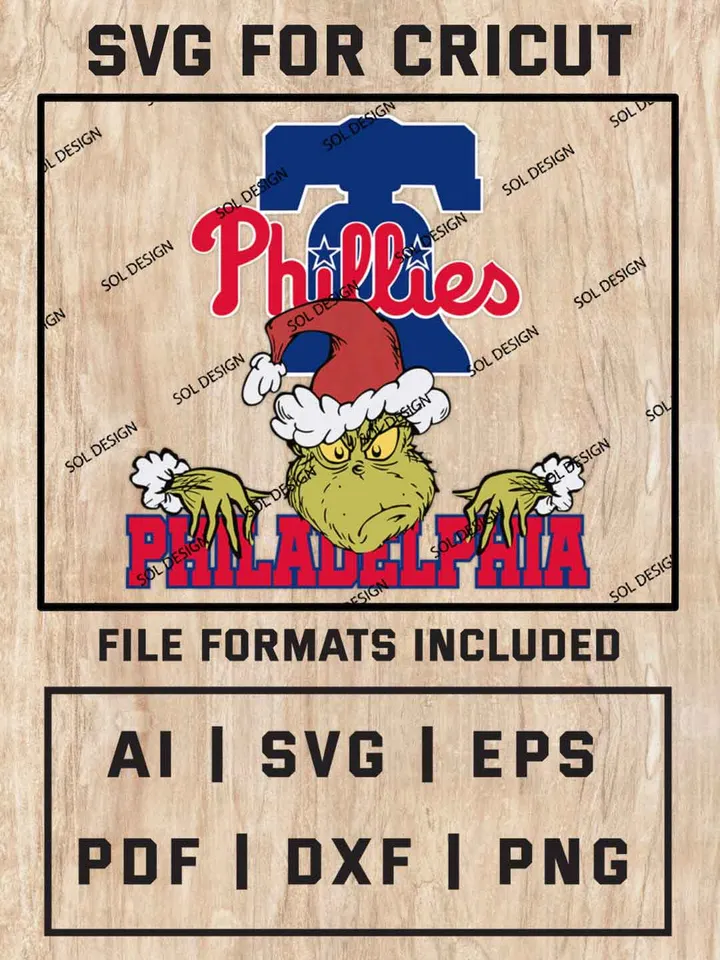Grinch Philadelphia Phillies SVG, MLB SVG Design, MLB Philadelphia Phillies Logo SVG, MLB Phillies Cricut, Christmas Svg, Grinch svg, Digital Download
