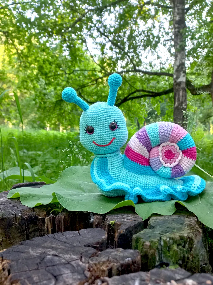 Snail crochet pattern PDF in English Cute snail amigurumi Toy crochet tutorial