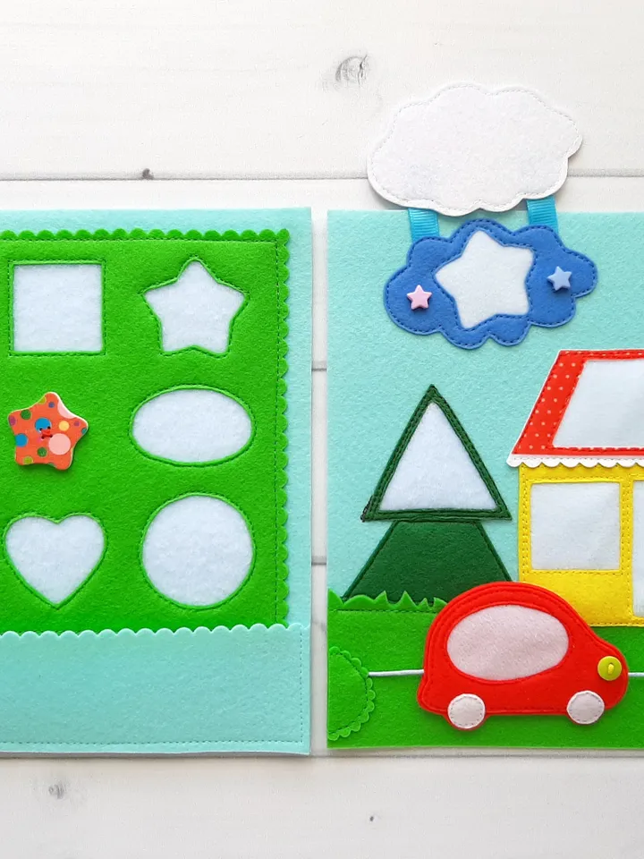 Color sorting Quiet book Pattern pdf, Felt book pattern, Soft sensory book template, Busy book sewing ideas for kids 2, 3, 4 year old