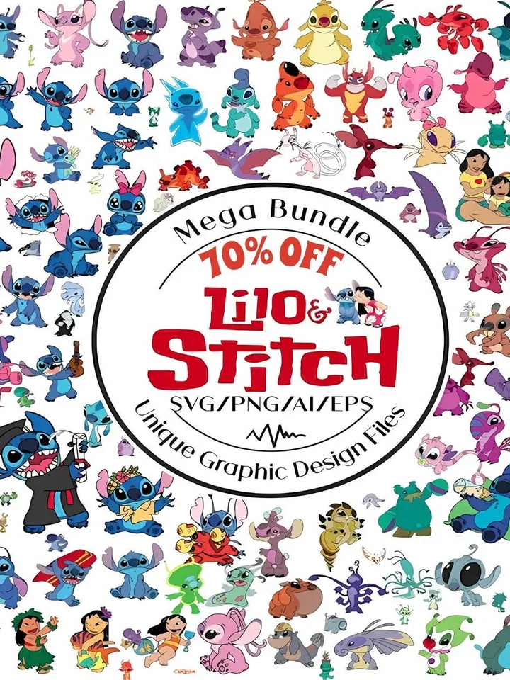Stitch svg mega bundle, stitch bundle, stitch clipart, stitch png, lilo and stitch svg, cricut svg, silhouette svg,stitch layered,stitch svg