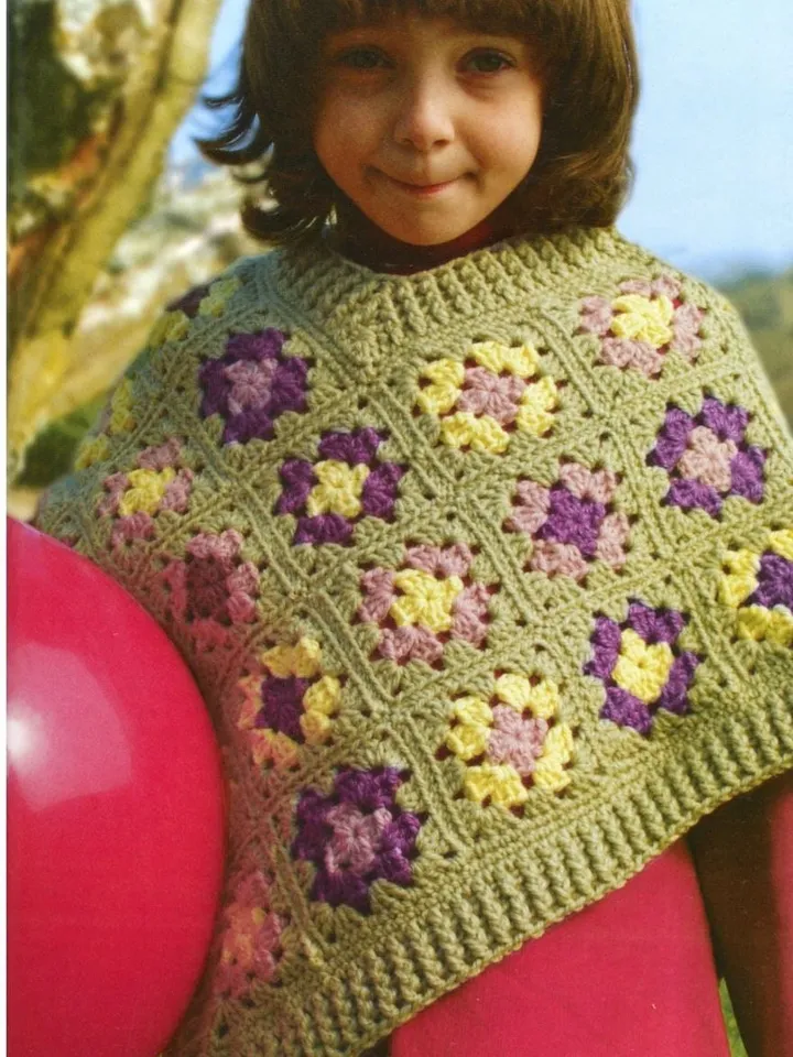 Poncho pattern, poncho baby crochet, easy pattern poncho pdf instant download