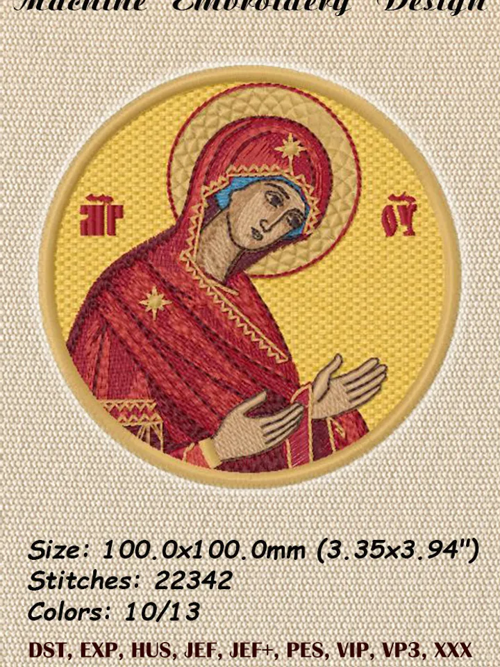 Mother of God Deisis embroidery design