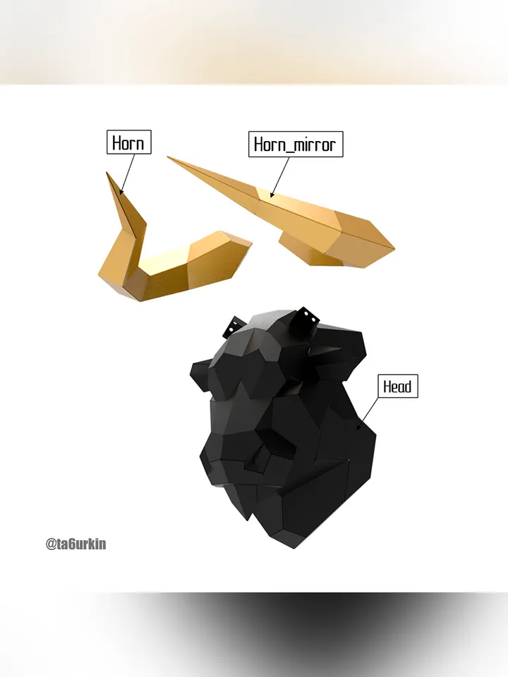 Welding Project Plans Drawings Bull Head (v2) (DXF, PDF)