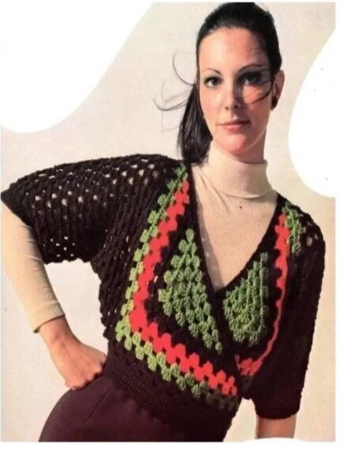 Cardigan crochet pattern, cropped cardigan crochet, granny squares cardigan pdf