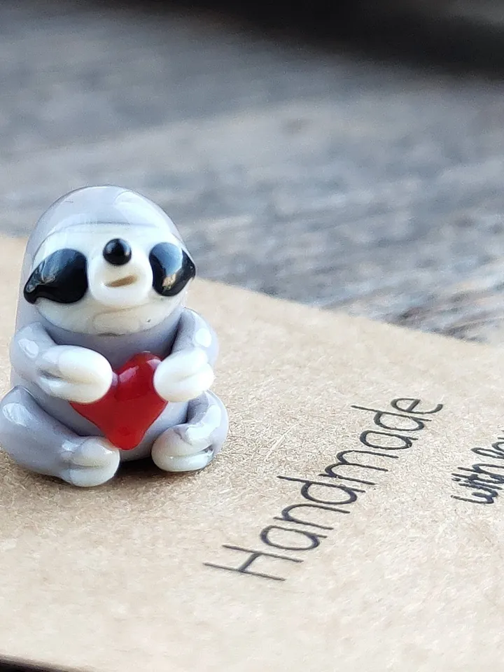 Sloth gifts I love you Sloth figurine Sloth ornament Sloth Valentine Glass sloth Miniature animals Zen garden sloth figurine Heart gift