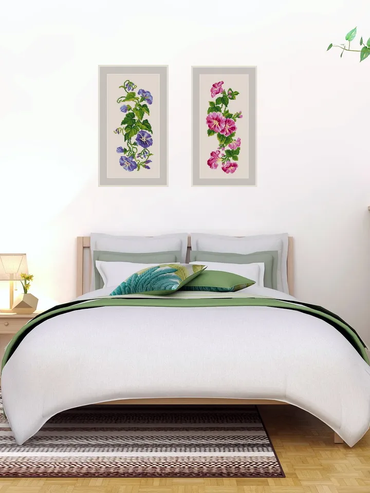 Blue Morning Glory 77 Vintage Cross Stitch Pattern PDF Garden Flowers embroidery Compatible Pattern Keeper