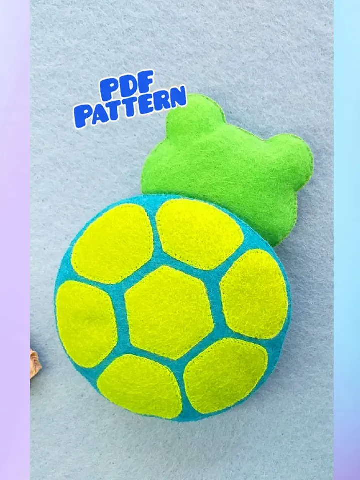 Felt Turtle Pattern Sea Turtle Plush sewing Pattern PDF Felt toy pattern