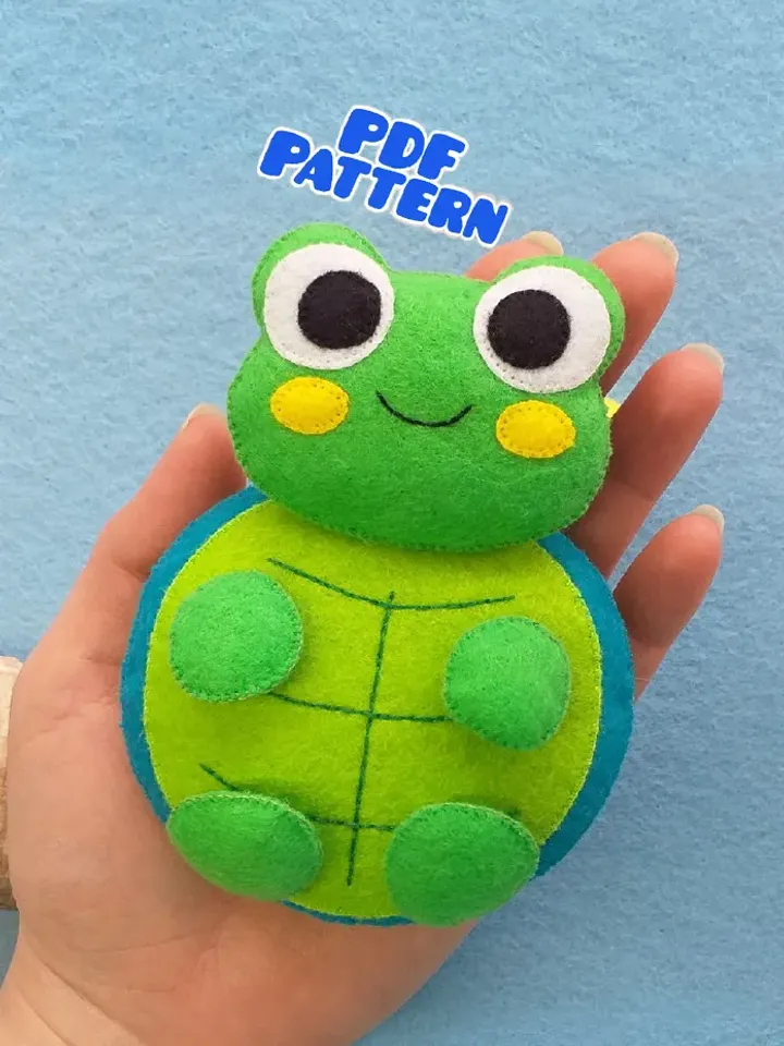 Felt Turtle Pattern Sea Turtle Plush sewing Pattern PDF Felt toy pattern