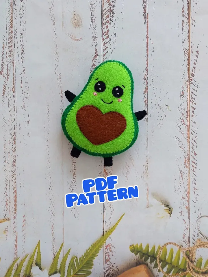 Avocado Felt pattern Avocado ornament felt food pattern