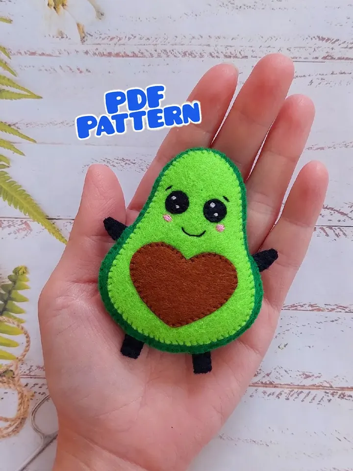 Avocado Felt pattern Avocado ornament felt food pattern