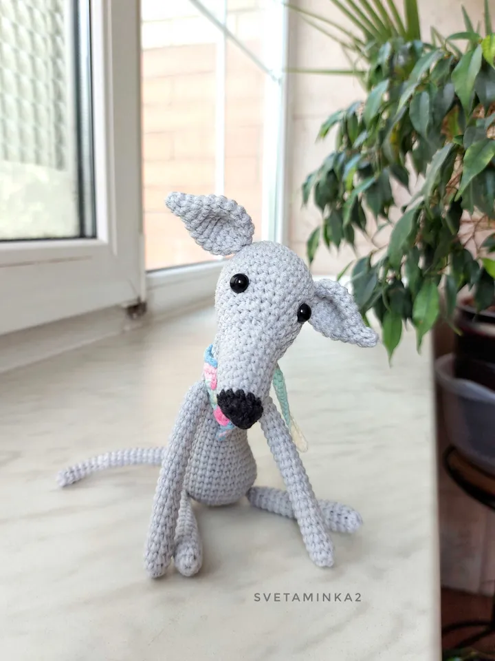 Dog Crochet Pattern Greyhound, Whippet, Italian Greyhound, Galgo, Sighthound, Lurcher. Amigurumi Dog Pattern. Digital Download. PDF.