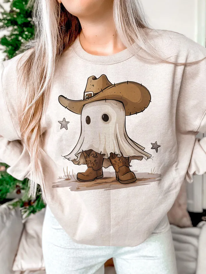 Cute Halloween Cowboy Ghost Png, Halloween Western Country PNG, Howdy Halloween Shirt Png, Ghost Boo Png, Halloween Sublimation Design