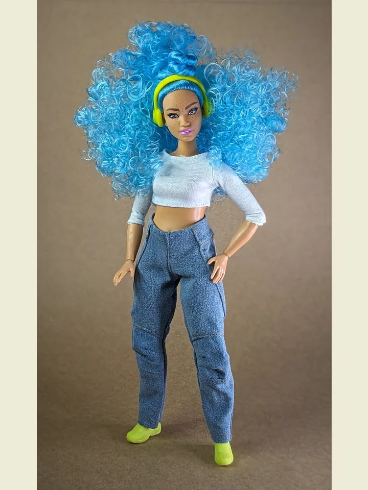 Handmade tactical jeans for 1/6 scale fashion female dolls