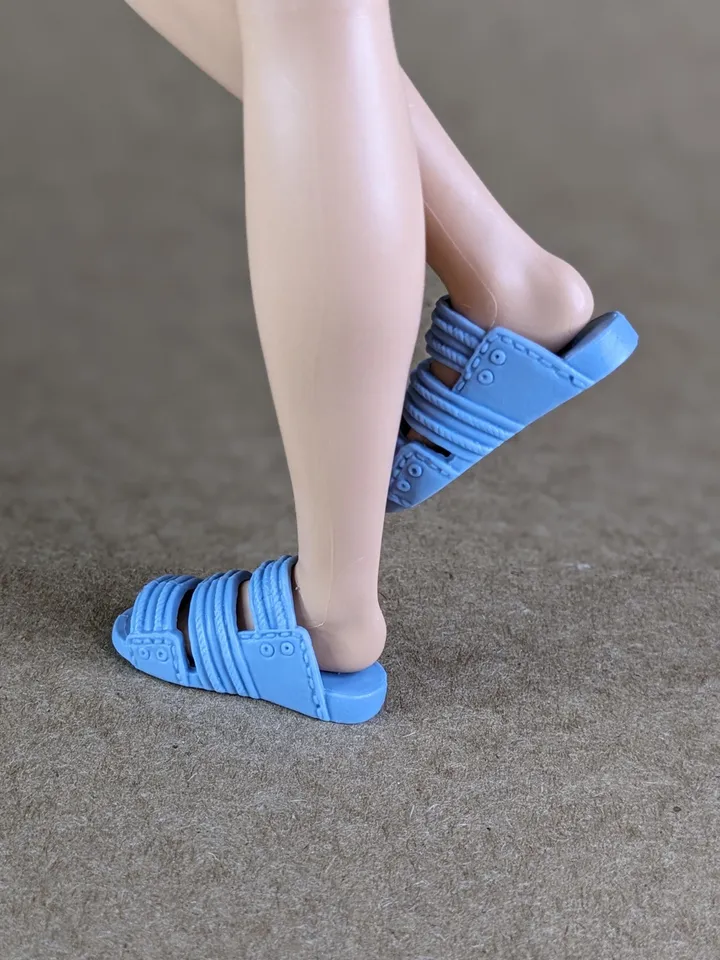 Grey slippers for 1/6 scale male dolls