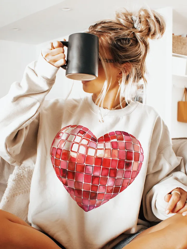 Disco Valentine Heart Png, Coquette Png, Valentine Png, Valentine Heart Png, Valentine Coquette Png, Valentine's Day png, Sublimation