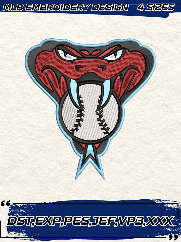 Arizona Diamondbacks Alternate Logo Embroidery Design,MLB Embroidery Design,Machine Embroidery Design File,4 Sizes, Digital Download