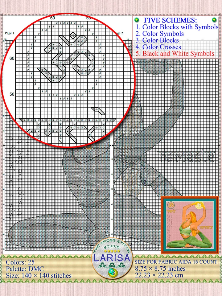 Yoga Cross Stitch Pattern | Yogini | Asana