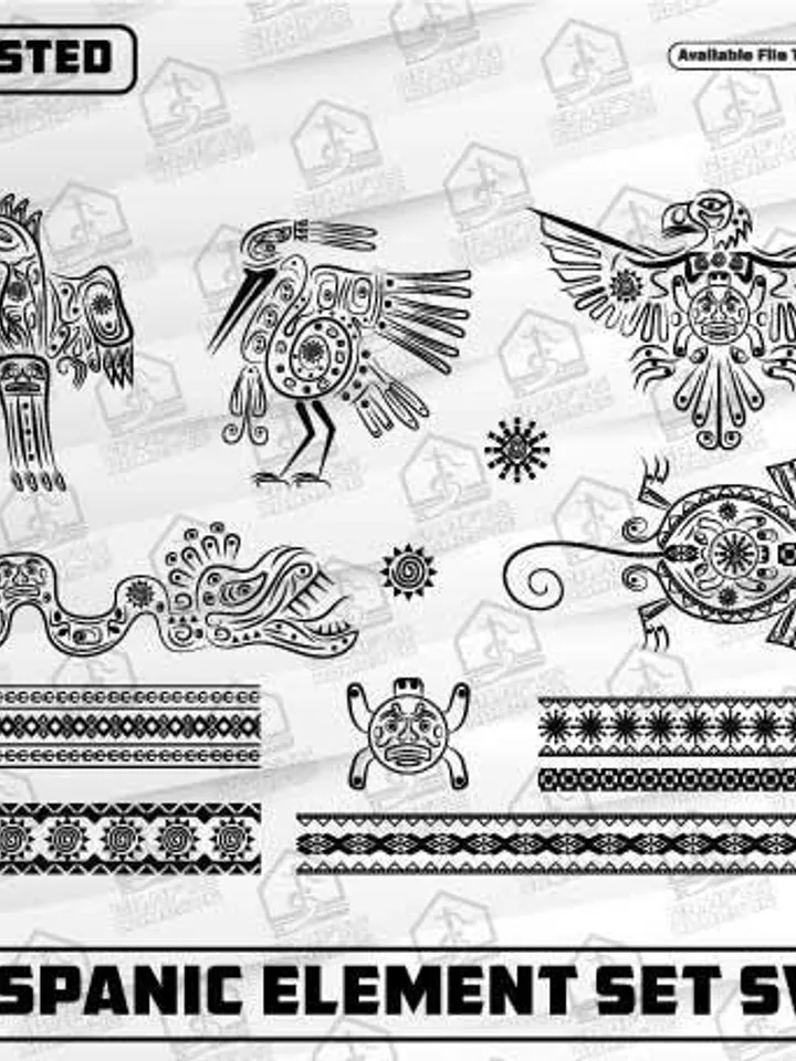 Hispanic Element Set SVG: Laser Cut/Engraving Designs