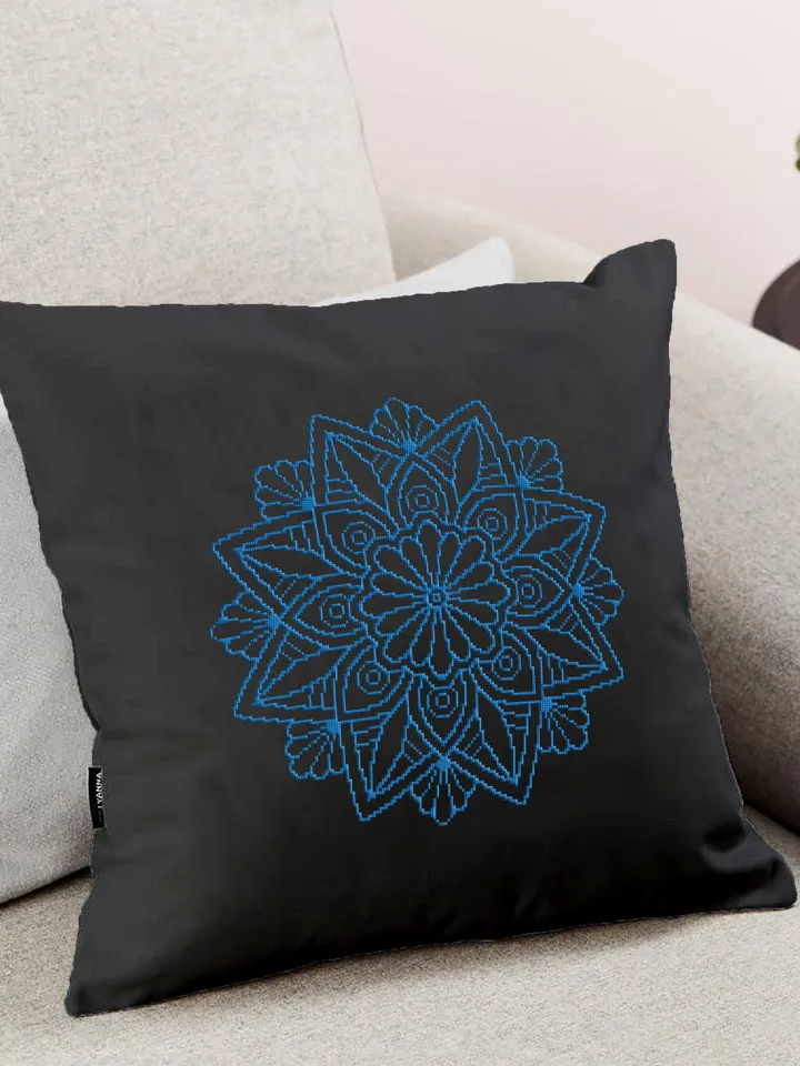 Flower mandala cross stitch pattern download PDF Floral mandala digital Beginner stitch Monochrome cross stitch Mandala ornament chart #M15
