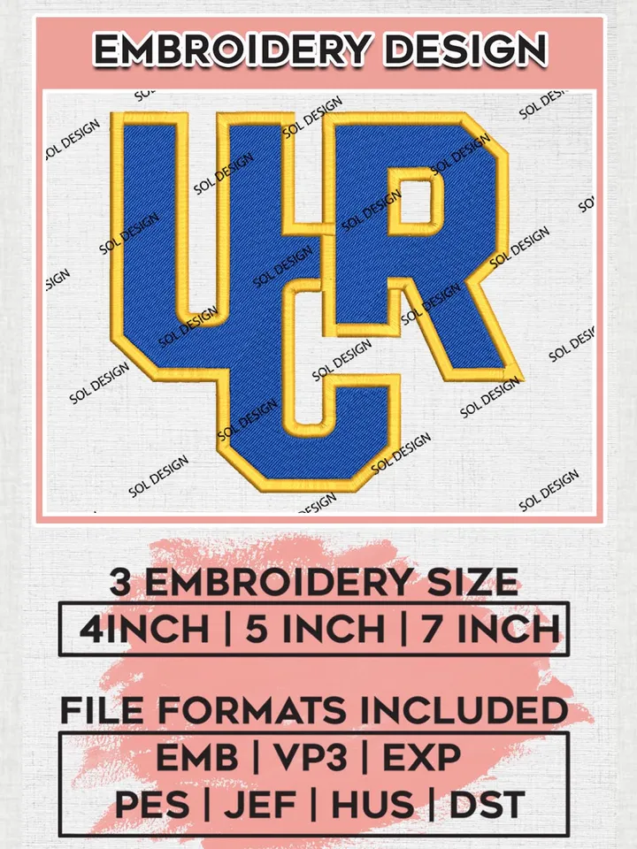 UC Riverside Highlanders Logo Machine Embroidery Design, NCAA UC Riverside Highlanders Embroidery Design Design files, NCAA Embroidery Designs, NCAA Machine Embroidery Designs, Digital Download