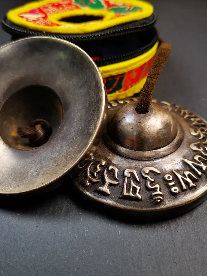 Gandhanra 7.4cm Tibetan Cymbals,OM Mantra Tingsha Bell,Buddhism Ritual Implement,Handmade in Nepal