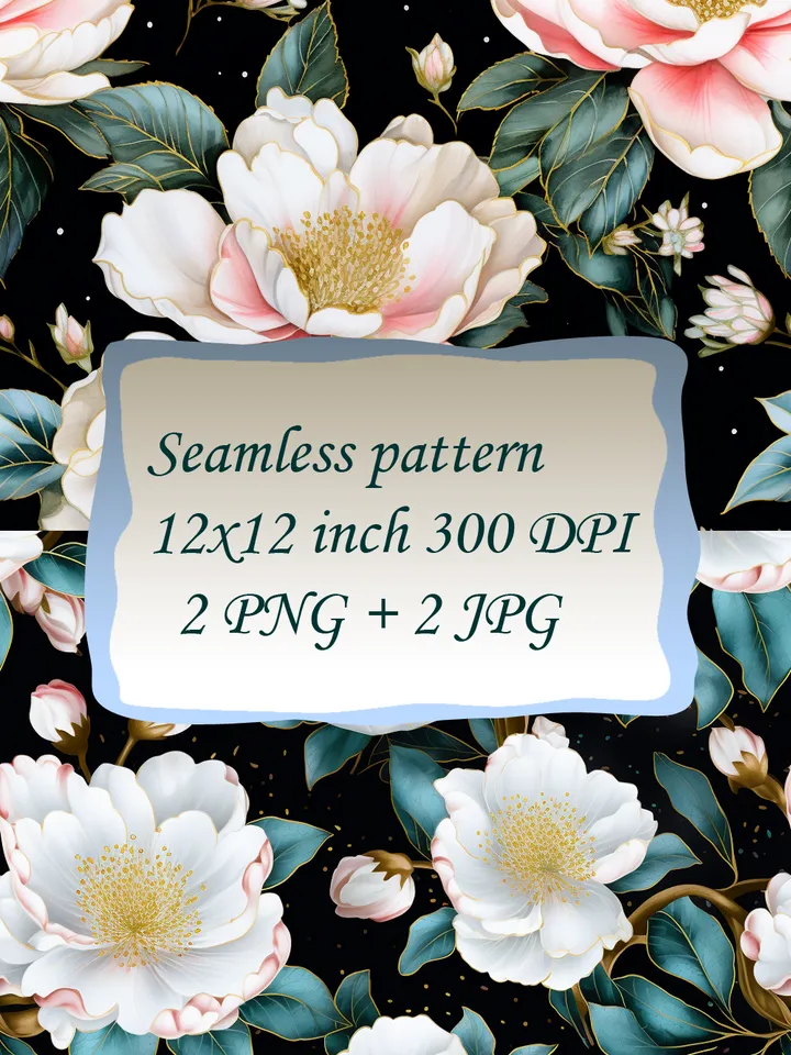 Seamless watercolor camellia pattern, digital paper, floral pattern, mosaic pattern, commercial use
abstract floral seamless pattern - repeating pattern