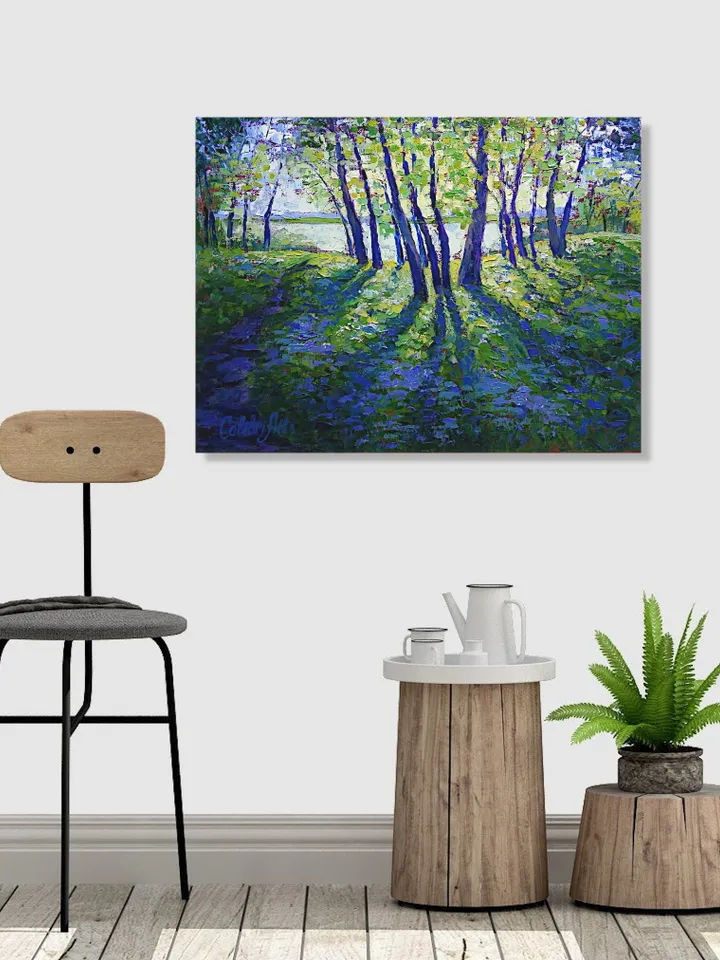 Birch Tree Painting Aspen Tree Original Art Spring Landscape Oil Painting On Canvas Art Forest 12"x16" By Colibri Art