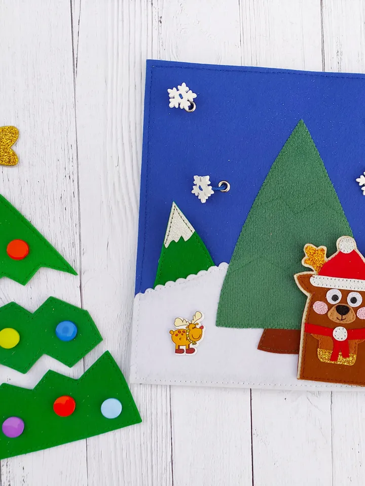 Christmas Quiet Book pattern for toddler, Felt activity book, Soft book for kids, Christmas gift for toddler 3,4,5,6 year old