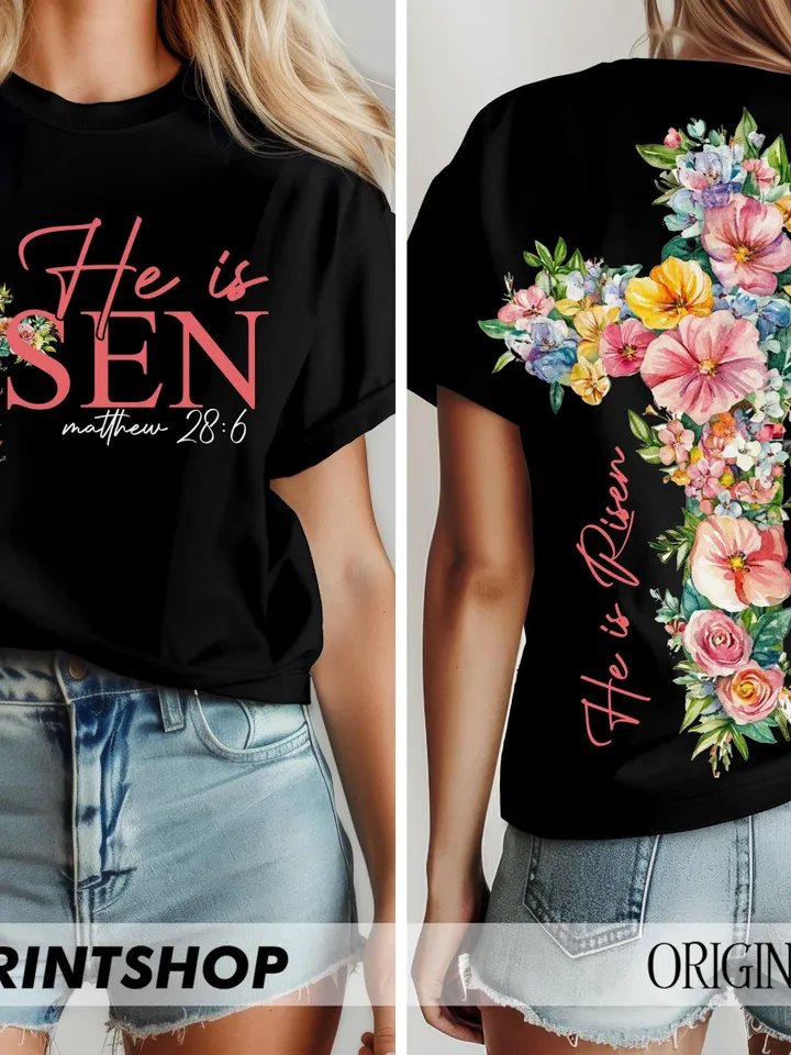 He is risen png, Easter png, Easter Floral Png, Christian Easter Png, True Easter PNG, Christian religious Bible verse png, Jesus Christ png