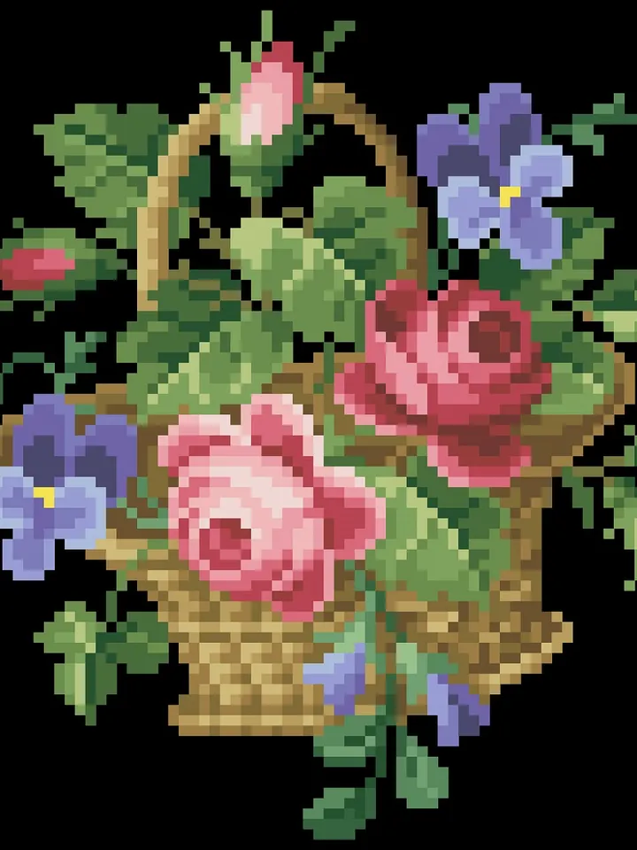 Antique Cross Stitch Pattern Classic Roses Digital Download PDF