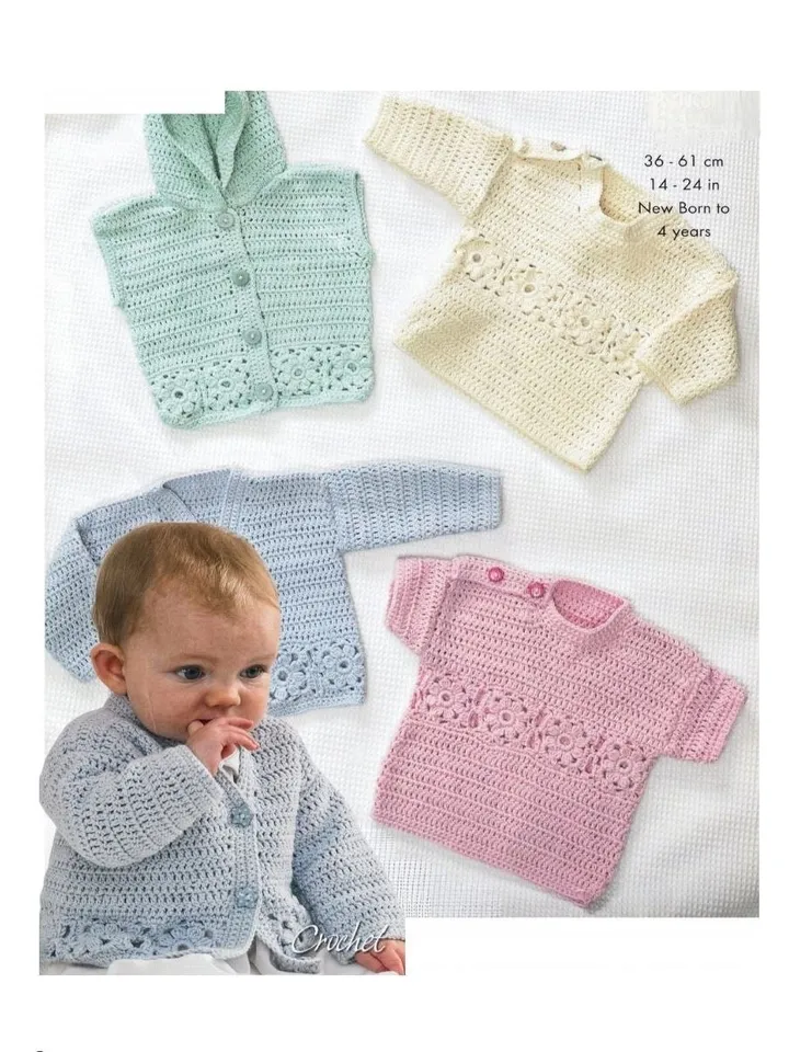 Baby cardigan, baby sweater, baby vest crochet pattern, easy crochet cardigan pdf