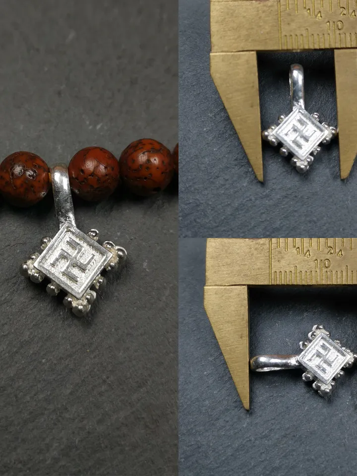Gandhanra Handmade Tibetan Buddhist Mala Counter Clips,Bum Counter Clip for Prayer Beads,Made of Sterling silver