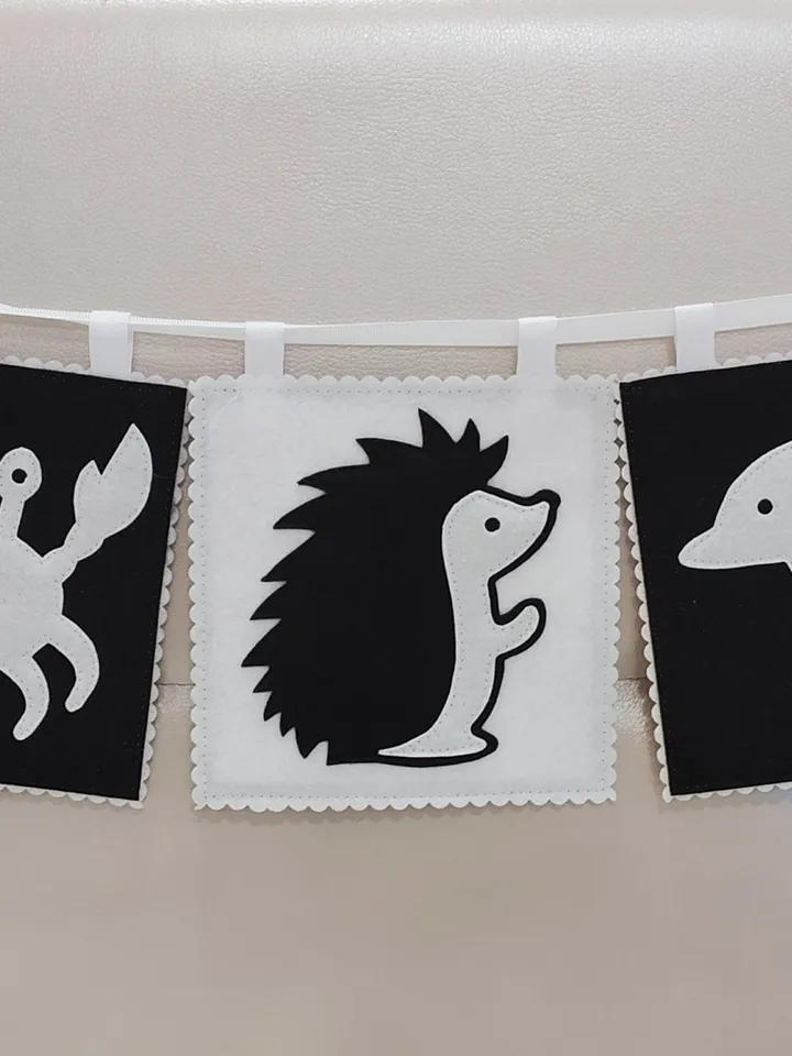 Infant Stimulation Contrasting Pattern, High Contrast quiet book pattern, Black and white felt cards for baby, Montessori newborn pdf