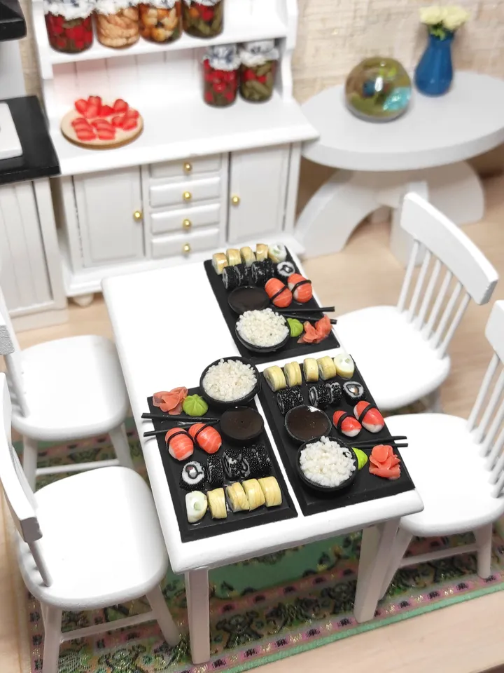 Japanese food, Realistic sushi and rolls for dollhouse, food for dolls, gift ideas, miniature, mini food, small food