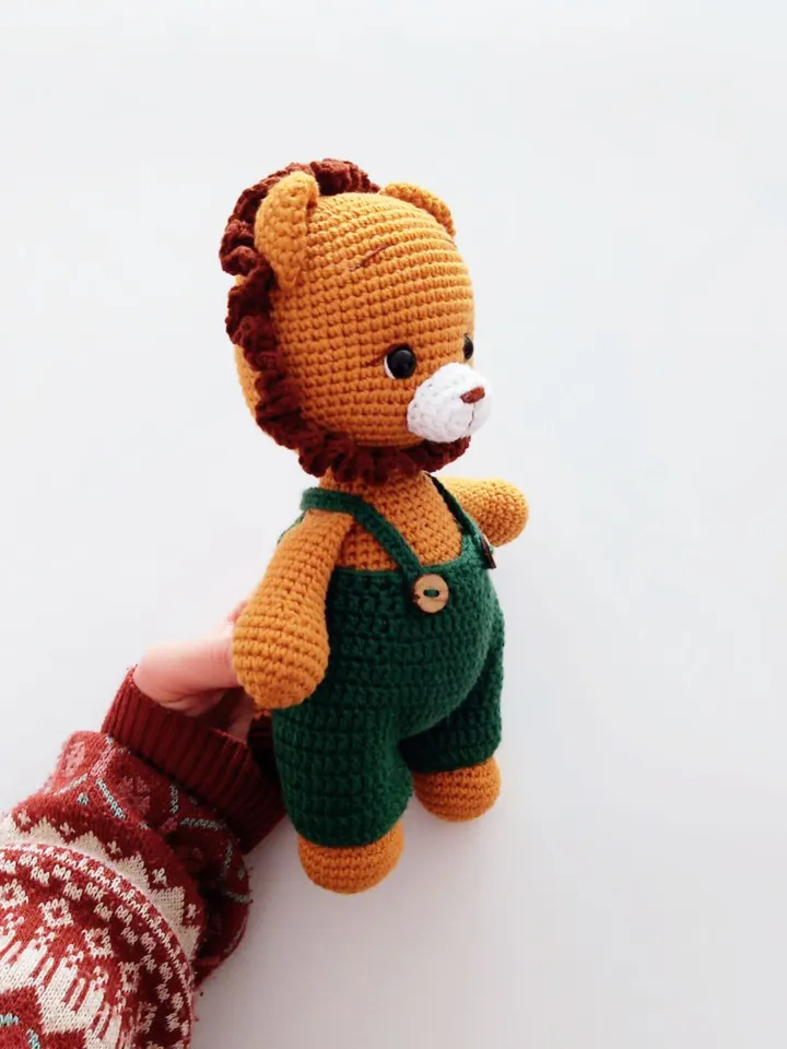 Handmade Crochet Lion Toy, Crochet Plush Lion Doll, Perfect Crochet Lion Gift, Personalized Amigurumi Animal Toy, Cute Lion Crochet For Kids