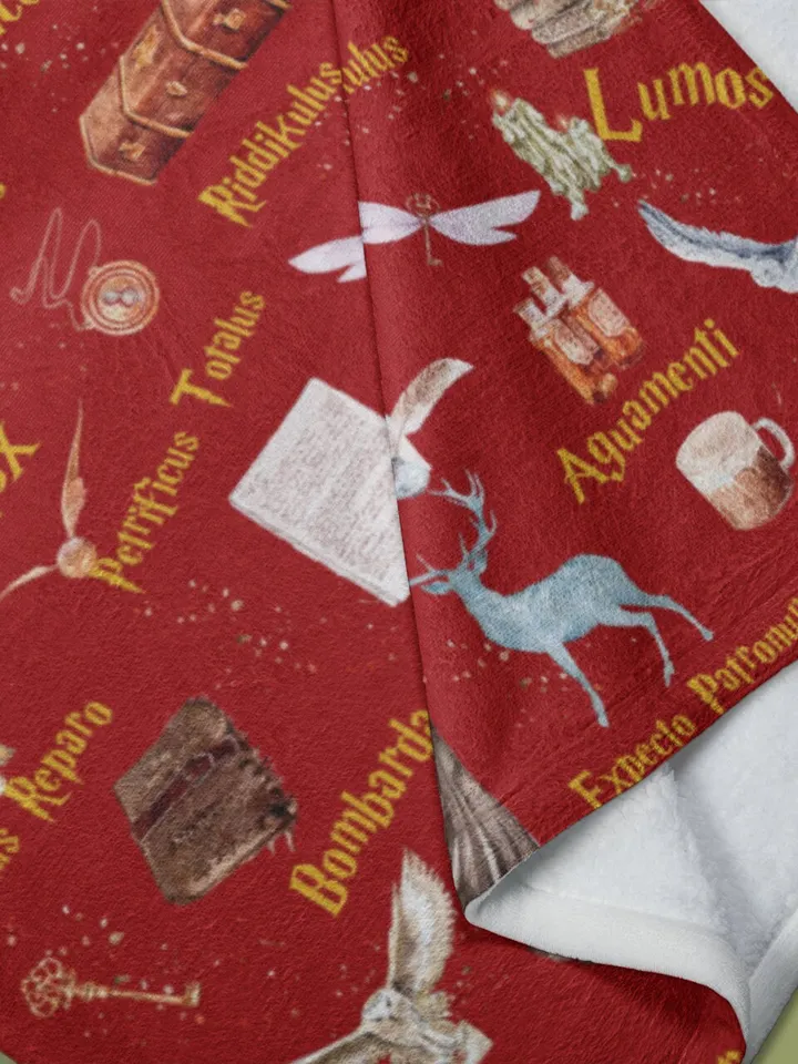 Wizarding World Baby Blanket; Magic School Baby Fleece Blanket Owl Key Magic World Custom Wizard Blanket Gift for Baby Minky Blanket WBB12